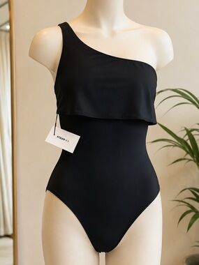 STAUD Lima one piece black swimsuit